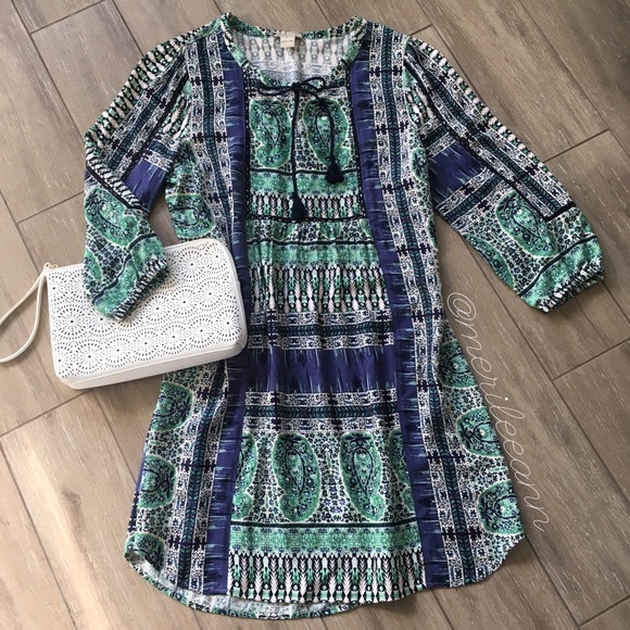 Lucky Shirtdress Tunic Paisley Dress - Picture 3 of 7